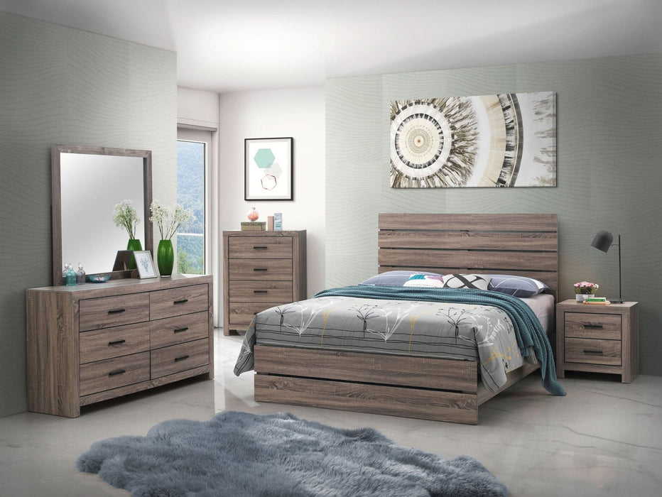 Brantford 6 - drawer Dresser with Mirror Barrel Oak - Walo Furniture