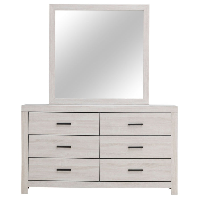 Brantford 6 - drawer Dresser with Mirror Coastal White - Walo Furniture