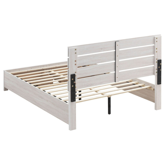 Brantford Wood Queen Storage Panel Bed Coastal White - Walo Furniture