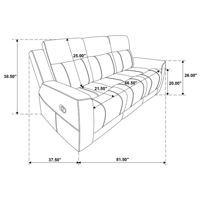 Brentwood 2 - piece Upholstered Reclining Sofa Set Charcoal - Walo Furniture