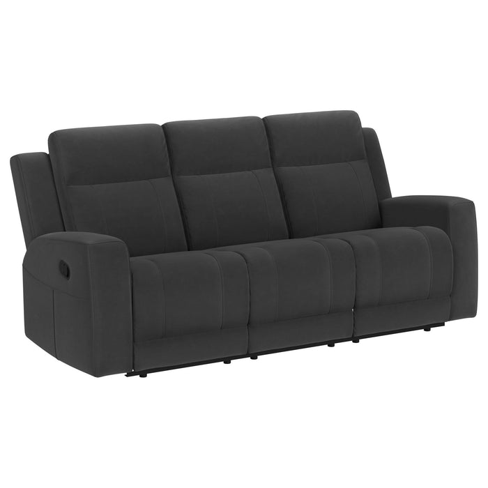 Brentwood 2 - piece Upholstered Reclining Sofa Set Charcoal - Walo Furniture