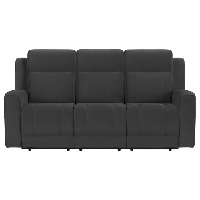 Brentwood 2 - piece Upholstered Reclining Sofa Set Charcoal - Walo Furniture