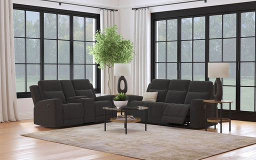 Brentwood 2 - piece Upholstered Reclining Sofa Set Charcoal - Walo Furniture