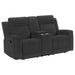 Brentwood 2 - piece Upholstered Reclining Sofa Set Charcoal - Walo Furniture