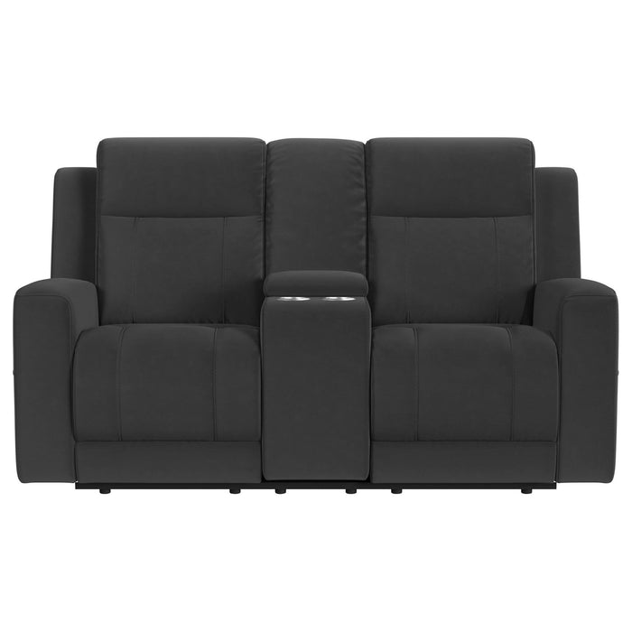 Brentwood 2 - piece Upholstered Reclining Sofa Set Charcoal - Walo Furniture