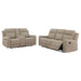 Brentwood 2 - piece Upholstered Reclining Sofa Set Taupe - Walo Furniture