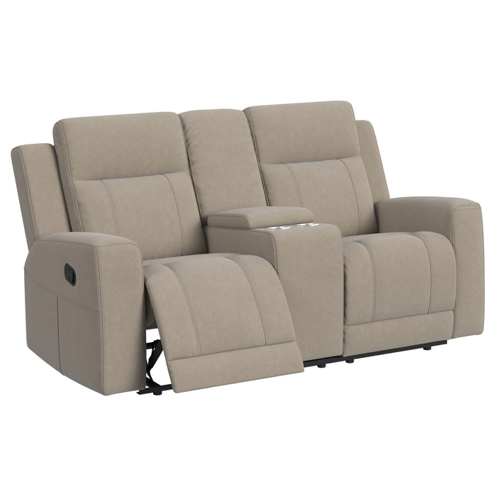 Brentwood 2 - piece Upholstered Reclining Sofa Set Taupe - Walo Furniture