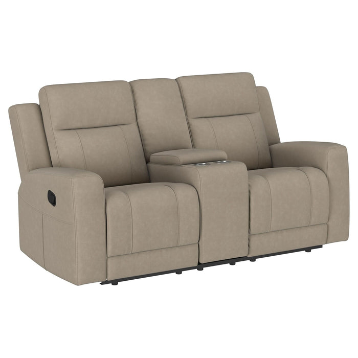 Brentwood 2 - piece Upholstered Reclining Sofa Set Taupe - Walo Furniture