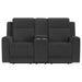 Brentwood 3 - piece Upholstered Reclining Sofa Set Charcoal - Walo Furniture