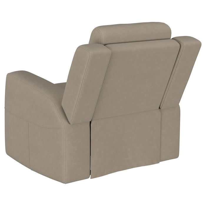 Brentwood 3 - piece Upholstered Reclining Sofa Set Taupe - Walo Furniture