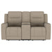 Brentwood Upholstered Motion Reclining Loveseat Taupe - Walo Furniture