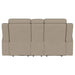 Brentwood Upholstered Motion Reclining Loveseat Taupe - Walo Furniture