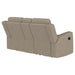 Brentwood Upholstered Motion Reclining Loveseat Taupe - Walo Furniture