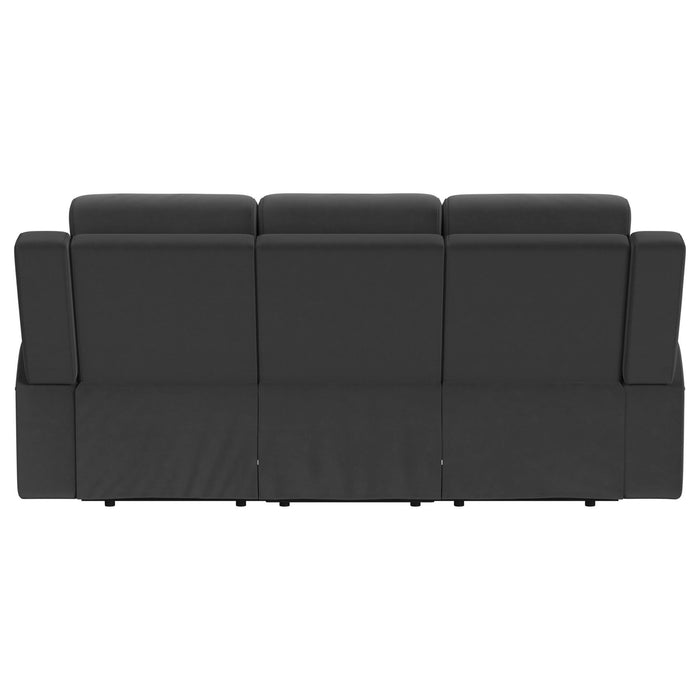 Brentwood Upholstered Motion Reclining Sofa Dark Charcoal - Walo Furniture