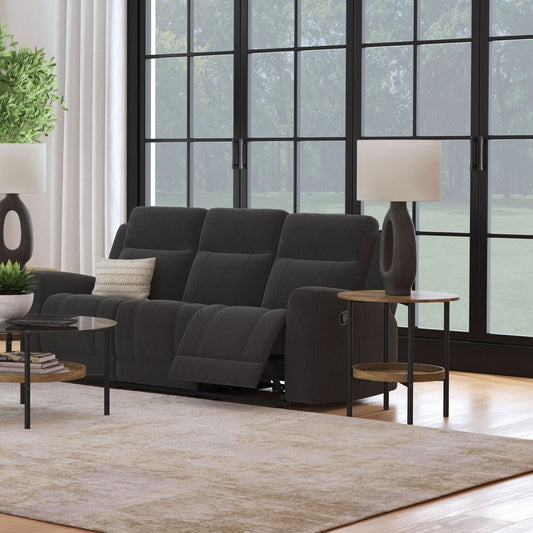 Brentwood Upholstered Motion Reclining Sofa Dark Charcoal - Walo Furniture