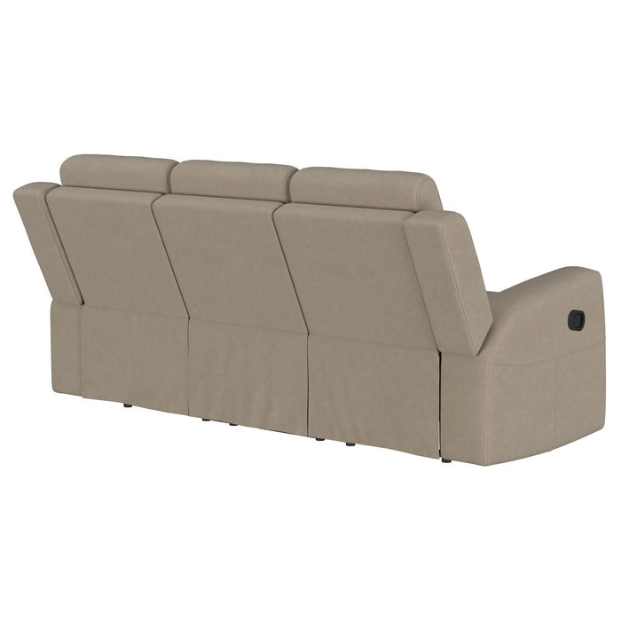 Brentwood Upholstered Motion Reclining Sofa Taupe - Walo Furniture