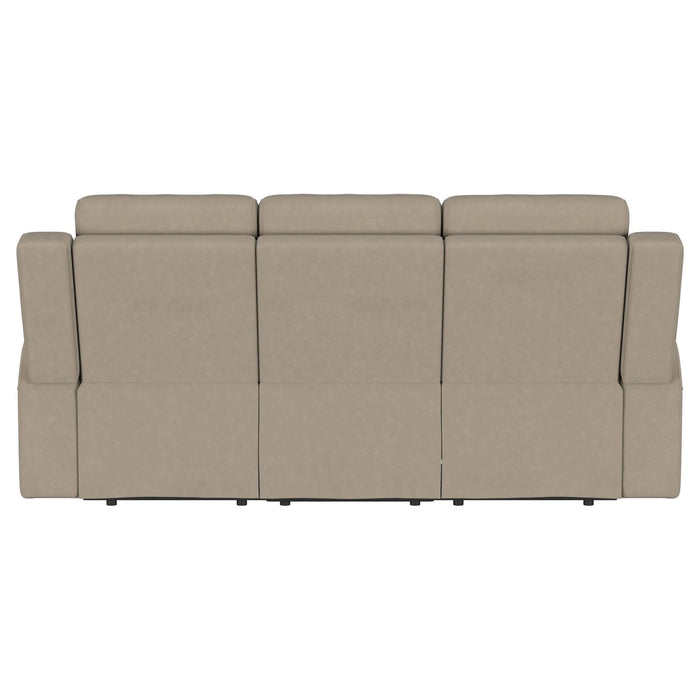 Brentwood Upholstered Motion Reclining Sofa Taupe - Walo Furniture