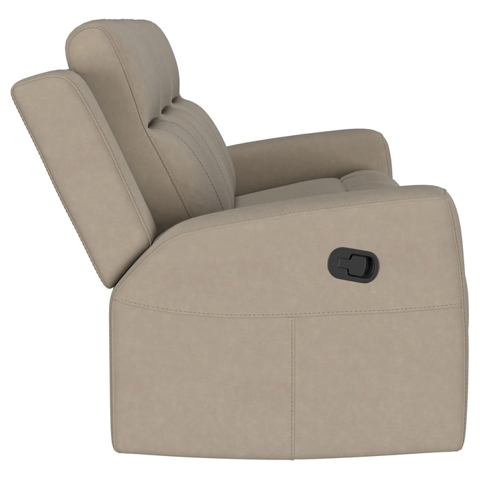 Brentwood Upholstered Motion Reclining Sofa Taupe - Walo Furniture