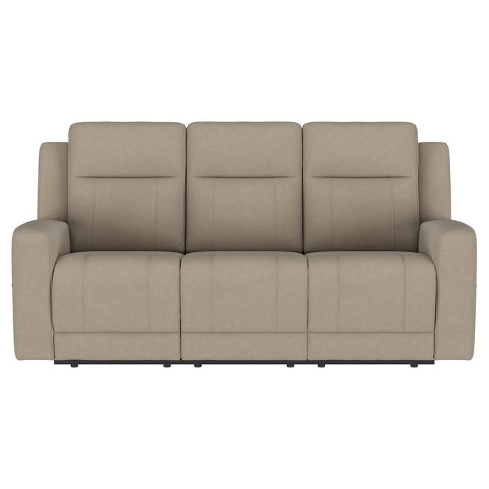 Brentwood Upholstered Motion Reclining Sofa Taupe - Walo Furniture