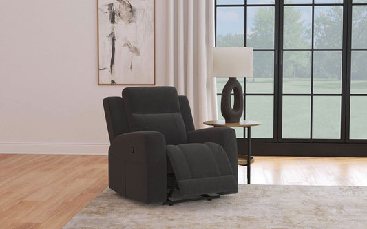 Brentwood Upholstered Recliner Chair Dark Charcoal - Walo Furniture