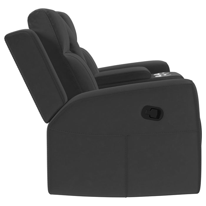 Brentwood Upholstered Reclining Loveseat Dark Charcoal - Walo Furniture