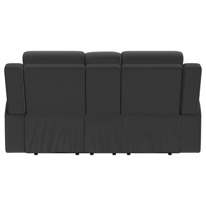 Brentwood Upholstered Reclining Loveseat Dark Charcoal - Walo Furniture