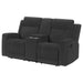 Brentwood Upholstered Reclining Loveseat Dark Charcoal - Walo Furniture