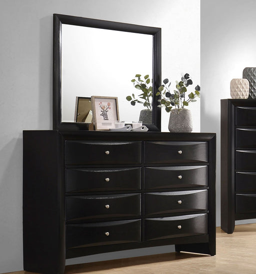 Briana 8 - drawer Dresser with Mirror Black - Walo Furniture