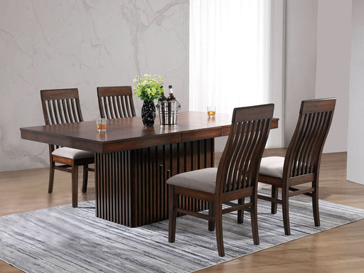 Briarwood 5 - piece Extension Leaf Dining Table Set Mango Oak - Walo Furniture