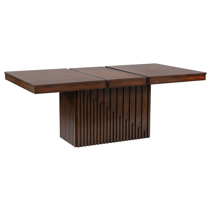 Briarwood 77 - inch Extension Leaf Dining Table Mango Oak - Walo Furniture