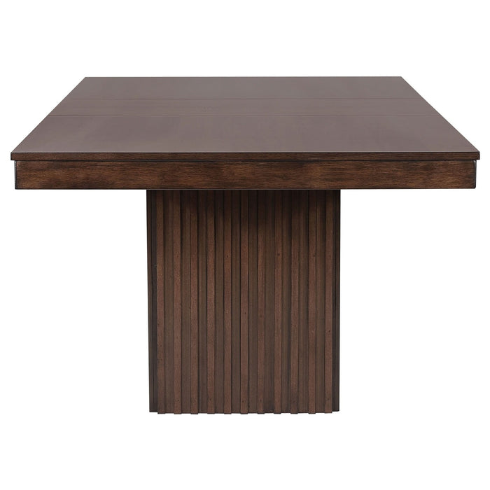 Briarwood 77 - inch Extension Leaf Dining Table Mango Oak - Walo Furniture