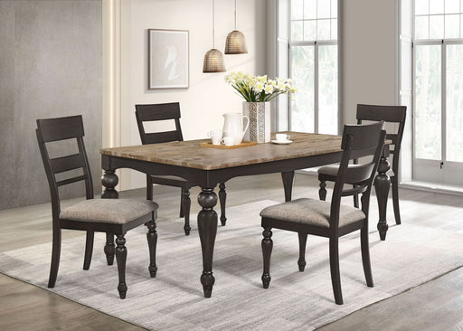 Bridget 5 - piece Rectangular Dining Set Charcoal Sand Through - Walo Furniture