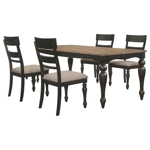 Bridget 5 - piece Rectangular Dining Set Charcoal Sand Through - Walo Furniture