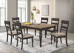 Bridget 7 - piece Rectangular Dining Set Charcoal Sand Through - Walo Furniture