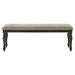 Bridget Fabric Upholstered Dining Bench Stone and Charcoal - Walo Furniture