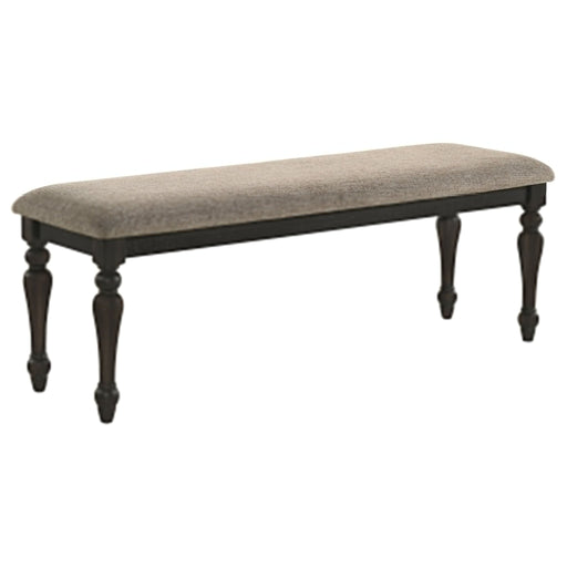 Bridget Fabric Upholstered Dining Bench Stone and Charcoal - Walo Furniture