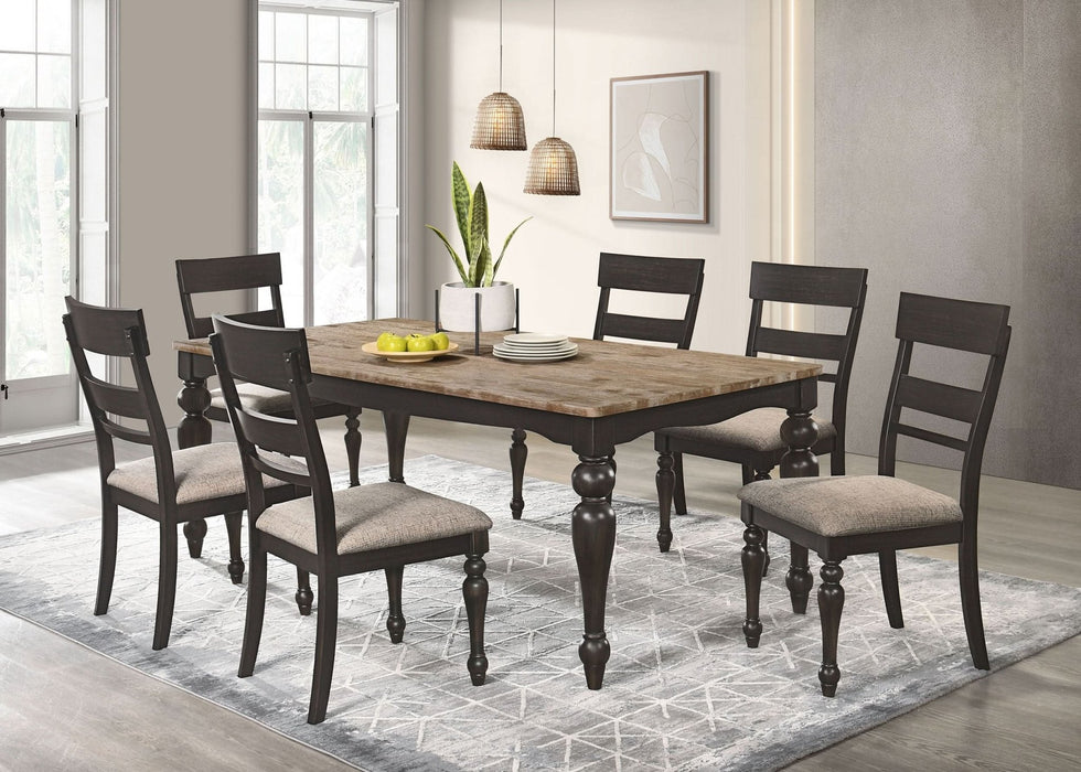 Bridget Wood Dining Side Chair Charcoal (Set of 2) - Walo Furniture