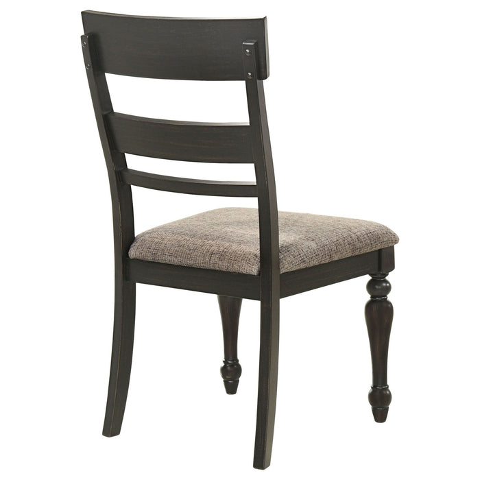 Bridget Wood Dining Side Chair Charcoal (Set of 2) - Walo Furniture