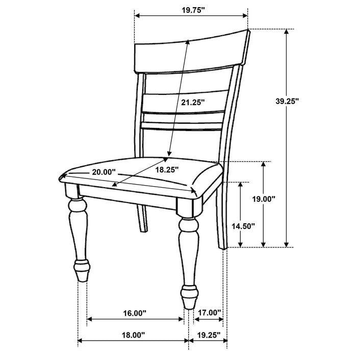 Bridget Wood Dining Side Chair Charcoal (Set of 2) - Walo Furniture