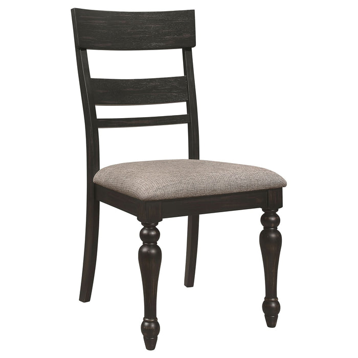 Bridget Wood Dining Side Chair Charcoal (Set of 2) - Walo Furniture