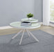 Briggs Round Marble Printed Glass Top Coffee Table White - Walo Furniture