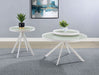 Briggs Round Marble Printed Glass Top Coffee Table White - Walo Furniture