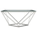 Brittania Square Glass Top Geometric Coffee Table Nickel - Walo Furniture