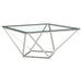 Brittania Square Glass Top Geometric Coffee Table Nickel - Walo Furniture