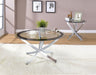 Brooke 2 - piece Round Coffee and End Table Set Chrome - Walo Furniture