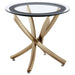 Brooke 2 - piece Round Coffee and End Table Set Rose Brass - Walo Furniture