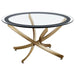 Brooke 2 - piece Round Coffee and End Table Set Rose Brass - Walo Furniture