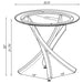 Brooke Round Glass Top Side End Table Metal Base Brass - Walo Furniture