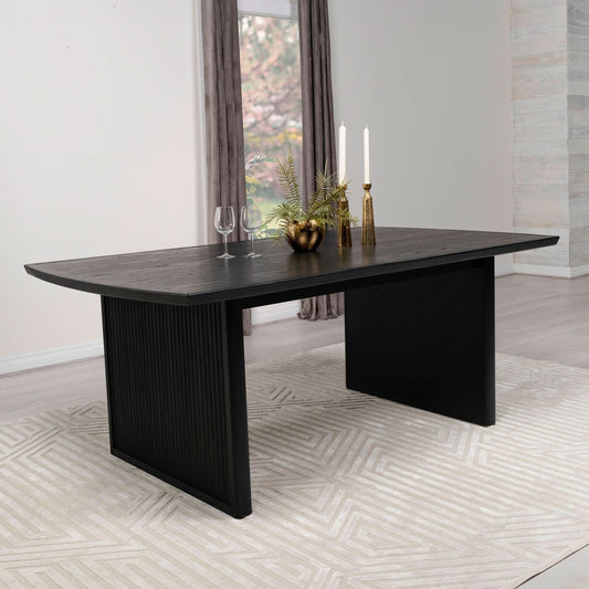 Brookmead 100 - inch Extension Leaf Dining Table Black - Walo Furniture