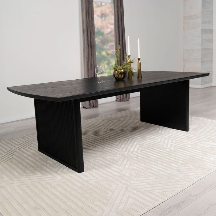 Brookmead 100 - inch Extension Leaf Dining Table Black - Walo Furniture